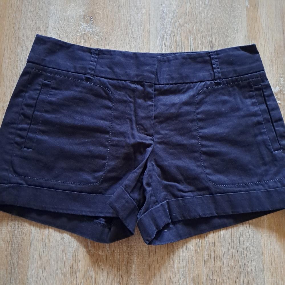 LOFT Navy Blue Cuff Shorts Women Size 00